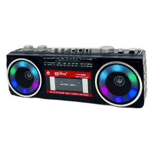 เครื่องเล่นเทปคาสเซ็ทสไตล์เรโทร PX-666BT พร้อมบลูทูธ USB TF วิทยุ AM FM SW ไฟ RGB แบตเตอรี่แบบชาร์จได้ เหมาะสำหรับงานปาร์ตี้และใช้งานกลางแจ้ง - Product Image 6