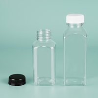 Bouteilles de Jus en Plastique Transparent Réutilisables et Jetables de 8 oz, 12 oz, 16 oz, avec Bouchon à Vis, pour Boissons