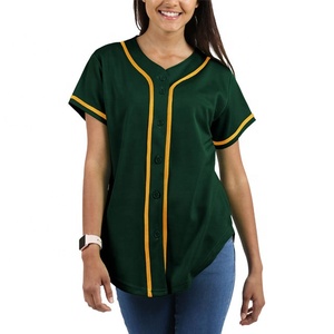 Womens Custom Baseball Button <b>Down</b> Jersey Hip Hop Softball Athletic Short Sleeve Tee Sportswear - Product Image 1