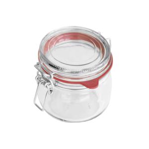 Pot en verre avec couvercle à ressort et joint rouge, lot de 13, pour le stockage alimentaire - Product Image 1