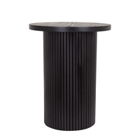 Table d'appoint ronde à piédestal de 22 po de haut noir Table basse en bois fabriquée à la main