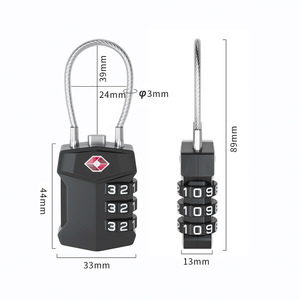 Hợp Kim Kẽm 3-Chữ Số <span class=keywords><strong>Combo</strong></span> Khóa Cho Tsa Mật Khẩu An Toàn Cơ Khí Kết Hợp Khóa Túi Hành Lý Hộp Thư Tủ Ổ Khóa Với Cáp - Product Image 4