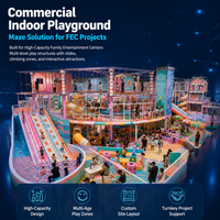 Laberinto de Juegos Interior Comercial con Zona de Juegos Suave Acolchada de Plástico y Tobogán, Diseño Personalizado para Proyectos FEC, Certificación CE y ASTM