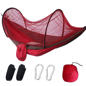 <span class=keywords><strong>Hamac</strong></span> portable <span class=keywords><strong>en</strong></span> polyester haute résistance avec moustiquaire pour le camping, la randonnée, la pêche et les moments <span class=keywords><strong>de</strong></span> détente <span class=keywords><strong>en</strong></span> extérieur - Product Image 3
