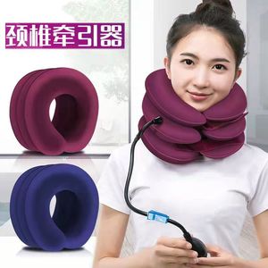 Cervical Traction Neck Brace Full Velvet <b>Inflatable</b> Portable With Metal Valve For Neck Support And Relief - Product Image 3