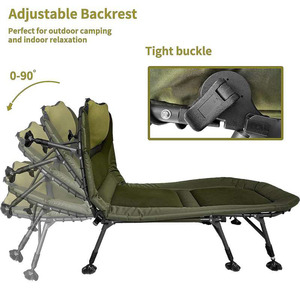 Lit de camping pour adultes, lit de camping pliable portable, hauteur réglable, design compact pliable, rangement et transport faciles pour les pique-niques - Product Image 4