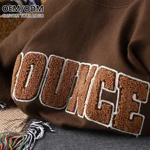Wholesale Streetwear Chenille Embroidery 100% Cotton Heavyweight Oversize Tshirt For Men