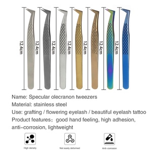 Pinces à cils pour extensions de cils, logo personnalisé, pinces à cils en or rose, sac DHL, Western Fedex, maquillage, acier, PVC, yeux, temps - Product Image 6