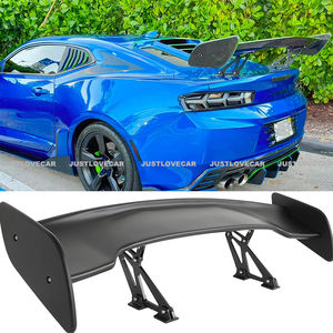 Aileron d'aile de coffre arrière de style GT noir brillant universel Aileron de voiture de course ABS pour berline berline Aileron de queue en fibre de carbone noir - Product Image 3