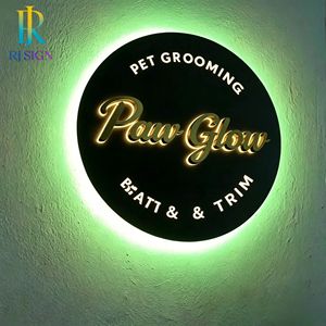 Wall Mounted Circular Metal Backlit Signage LED Halo Lit 3D <strong>Letters</strong> <strong>for</strong> Boutique <strong>Cake</strong> bar Shop Store Commercial Wall Logo Sign - Product Image 3