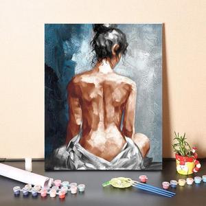 Peinture à l'huile <span class=keywords><strong>de</strong></span> femme nue, impressions sur toile, portrait moderne peint à la main, décoration murale pour la maison, peinture corporelle <span class=keywords><strong>de</strong></span> femme sexy - Product Image 1