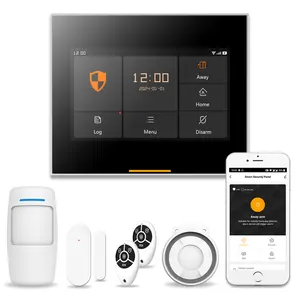 Sistema de alarma de seguridad antirrobo para el hogar con WiFi, inalámbrico, 433MHz, pantalla de visualización de 4,3 pulgadas, Control táctil completo, actualización en línea OTA