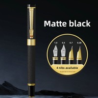 Ensemble de stylos plume de luxe en métal avec tête de dragon, cadeau pour étudiants et bureaux professionnels, gravure sur le stylo