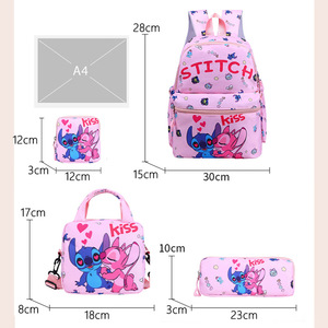 กระเป๋าเป้การ์ตูนใหม่ 4 ชิ้น ชุดอเนกประสงค์ กระเป๋าเป้ใบเล็กน่ารัก กระเป๋าถือ กระเป๋าใส่ดินสอ กระเป๋าใส่บัตร กระเป๋าเป้ลำลอง - Product Image 4
