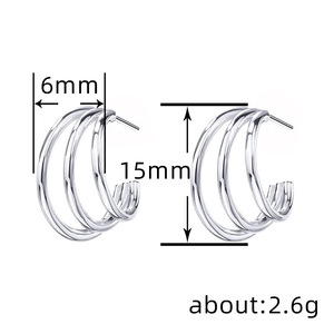 Orecchini a Linea Stratificata Minimalisti per Donne, Gioielli Geometrici per Uso Quotidiano - Product Image 4