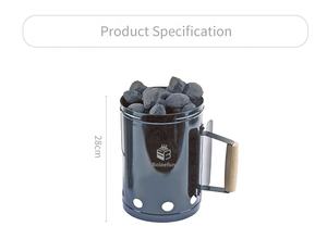 Allumeur de barbecue à charbon avec poignée <span class=keywords><strong>en</strong></span> <span class=keywords><strong>bois</strong></span>, accessoire de barbecue portable, allumeur de cheminée à charbon, allumeur de charbon - Product Image 4
