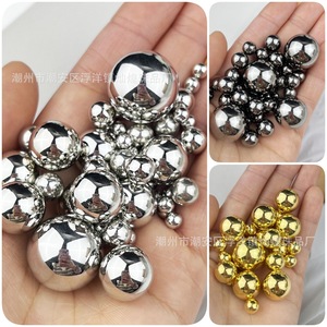 Cuentas Redondas Acrílicas con Baño de Oro y Acabado Gunmetal, Sin Perforación, para Accesorios de Ropa, Origen Chaozhou, Primavera 2025 - Product Image 2