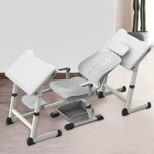 Durable Modern Steel School Chair Arm Desk Adjustable Height <b>Foldable</b> Stackable Eco-Friendly Writing <b>Table</b> for Classroom - Product Image 4