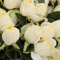 Bouquet de roses artificielles réalistes de qualité supérieure avec vase en verre pour salon et mariage décoration de maison de luxe