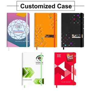 A5 PU Leather Notebook with Elastic Band, Hardcover Journal for Office, School, Custom Logo, 9 Colors Available - Product Image 5