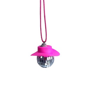 <b>Mini</b> Car Carrying <b>Disco</b> <b>Disco</b> Necklace Pendant Glass Mirror <b>Ball</b> Cowboy Hat Party Decorations - Product Image 6