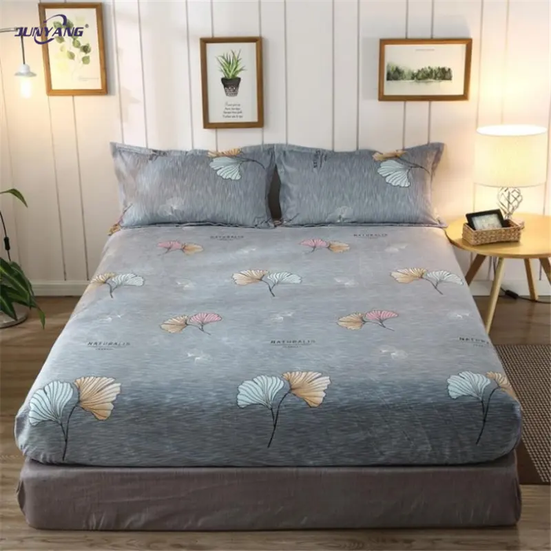 Wholesale elastic design printed winter warm micro fleece flannel deep pocket fitted sheets mattress cover protector for bed