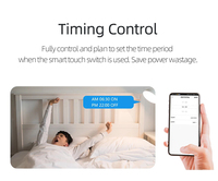 Interruptor de Luz Inteligente Tuya Estándar Americano, 1 Canal, Panel Táctil de Vidrio, WIFI+BLE, Control por Voz con Alexa para el Hogar