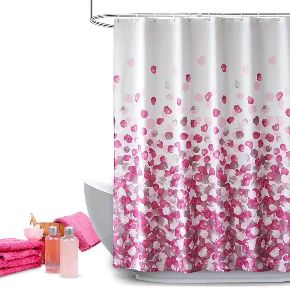 Hot Sale Shower Curtain Set Bathroom Fabric Fall Curtains Waterproof Colorful Funny with Standard Size 72 by 72 (Pink)