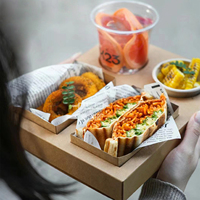 Boîte d'emballage alimentaire jetable avec logo personnalisé, vente en gros, pour burgers, sandwichs, café, snacks, pique-niques, repas combinés, contenants pour boissons