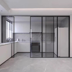 Interno residenziale isolato di alta qualità telaio in lega di alluminio <span class=keywords><strong>porta</strong></span> <span class=keywords><strong>scorrevole</strong></span> in vetro - Product Image 2