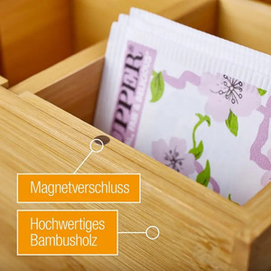 Wooden <b>Tea</b> <b>Box</b> With Drawer Storage Organizer For <b>Tea</b> Bags Coffee Sugar Packets Rectangle Natural Wood Color Hand Carved - Product Image 2