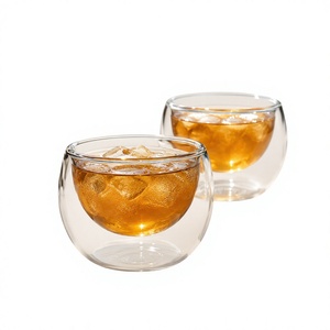 Tasse en verre borosilicate double paroi 280 ml faite à la main, sans plomb, isolée, pour café, thé, latte, expresso, réutilisable, en gros - Product Image 2