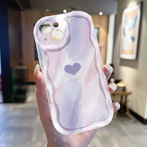 <span class=keywords><strong>Viola</strong></span> <span class=keywords><strong>cuore</strong></span> amore stampa gelato bordo onda Silicone TPU Cover per telefono cellulare per <span class=keywords><strong>Iphone</strong></span> 8 X Xr Xs Max 11 12 13 14 15 16 17 - Product Image 1