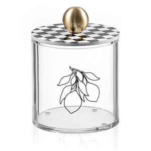 Acrylic hai kích cỡ Lemona xi lanh hộp lưu trữ cookie, đồ ăn nhẹ, thành phần, hoặc kẹo - Product Image 3