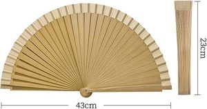 Éventail Pliant en Bois de Haute Qualité 23cm, Style Espagnol et Chinois, Décoration Gravée, Idéal pour Événements, Mariages, Cadeaux - Vente Flash - Product Image 2