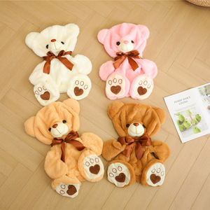 Schattige ongevulde pluche teddyberen pop met zachte leren huid, knuffelberen, zacht speelgoed, beren speelgoed cadeau's - Product Image 1