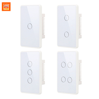 Interrupteur intelligent Zigbee Wifi TYSH 1234 Gang avec neutre requis, interrupteur mural intelligent pour maison connectée, panneau en verre cristal, cadre PC, US