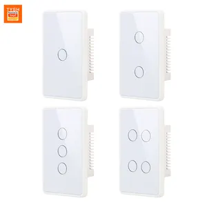 Tysh 1234 gang ZigBee wifi thông minh chuyển đổi ánh sáng với trung lập yêu cầu thông minh chuyển đổi tường nhà tinh thể Glass Bảng điều chỉnh PC khung chúng tôi