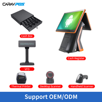 CARAV Prix de gros 15.6 pouces POS Android Terminal System Double écran pour les restaurants