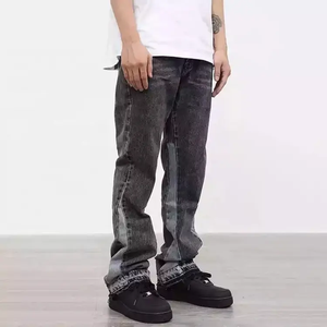 بنطلون جينز رجالي قطني مغسول كلاسيكي مطبوع مطرز بشعار مخصص بنطلون جينز رجالي فارغ للشارع بنطلون جينز للرجال - Product Image 3