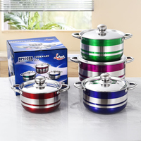 YUEDISI vente en gros d'ustensiles de cuisine multifonctions en acier inoxydable batterie de cuisine marmites à soupe et à bouillon avec couvercles