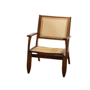 Sillón Individual de Madera Maciza Hecho a Mano, Estilo Wabi Sabi, Silla de Salón Minimalista, Silla de Descanso - Product Image 5