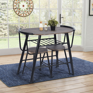Juego de Comedor Moderno de 3 Piezas para Espacios Pequeños, Mesa de Cocina Marrón y 2 Sillas, Ahorra Espacio para Rincón de Desayuno Balcón Cafetería - Product Image 6