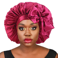 Bonnets Lớn Satin Bonnets Phụ Nữ Thời Trang Bonnets Và Satin Tóc Kết Thúc Tốt Đẹp Với Tie Belt