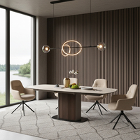 Table à manger pivotante extensible en pierre frittée de haute qualité, design contemporain, 6 places, pour hôtel et usage domestique, directement de l'usine