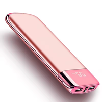 REAL Banque d'alimentation portable mince à affichage numérique avec flash lumineux 10000mah Chargeur portable Batterie externe 20000 Mah Power Bank