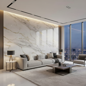 Plaque <span class=keywords><strong>PVC</strong></span> UV Effet Marbre Brillant Imperméable 3D Flexible 3mm 1220x2440mm pour Cuisine Salle <span class=keywords><strong>de</strong></span> Bain Hôtel Salon Bureau Hôpital - Product Image 3