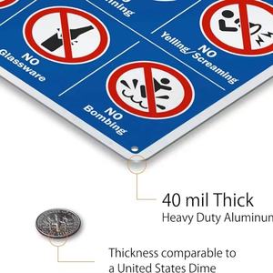 لافتة قواعد حمام سباحة عالية الجودة-ألومنيوم مطبوع أزرق متين مع زوايا دائرية لسلامة السباحة - Product Image 5