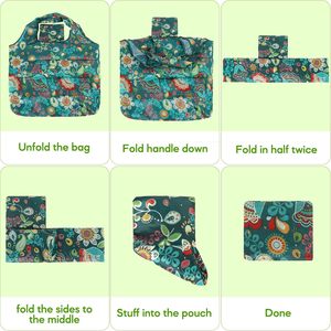 Custom Printing Cartoon Logo Ripstop Machine Washable 190T Polyester Eco-friendly Reusable Rpet Foldable Shopping <b>Bag</b> <b>Long</b> - Product Image 3