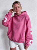 Ensemble sweat à capuche pour femme en modal et coton molletonné à pois, coupe ample, style streetwear décontracté